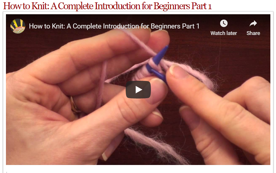 Yes, you can learn to knit online